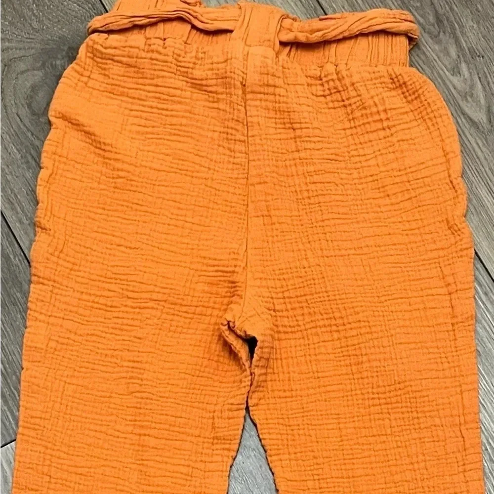 sincerely jules High Rise Gauze Womens Slub Knit 24x22 Wide Leg Pant Orange S